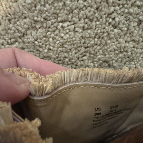 Sam Edelman Women's Georgia Slide Sandals Size 8 Raffia Fringe & Woven - Picture 4 of 5